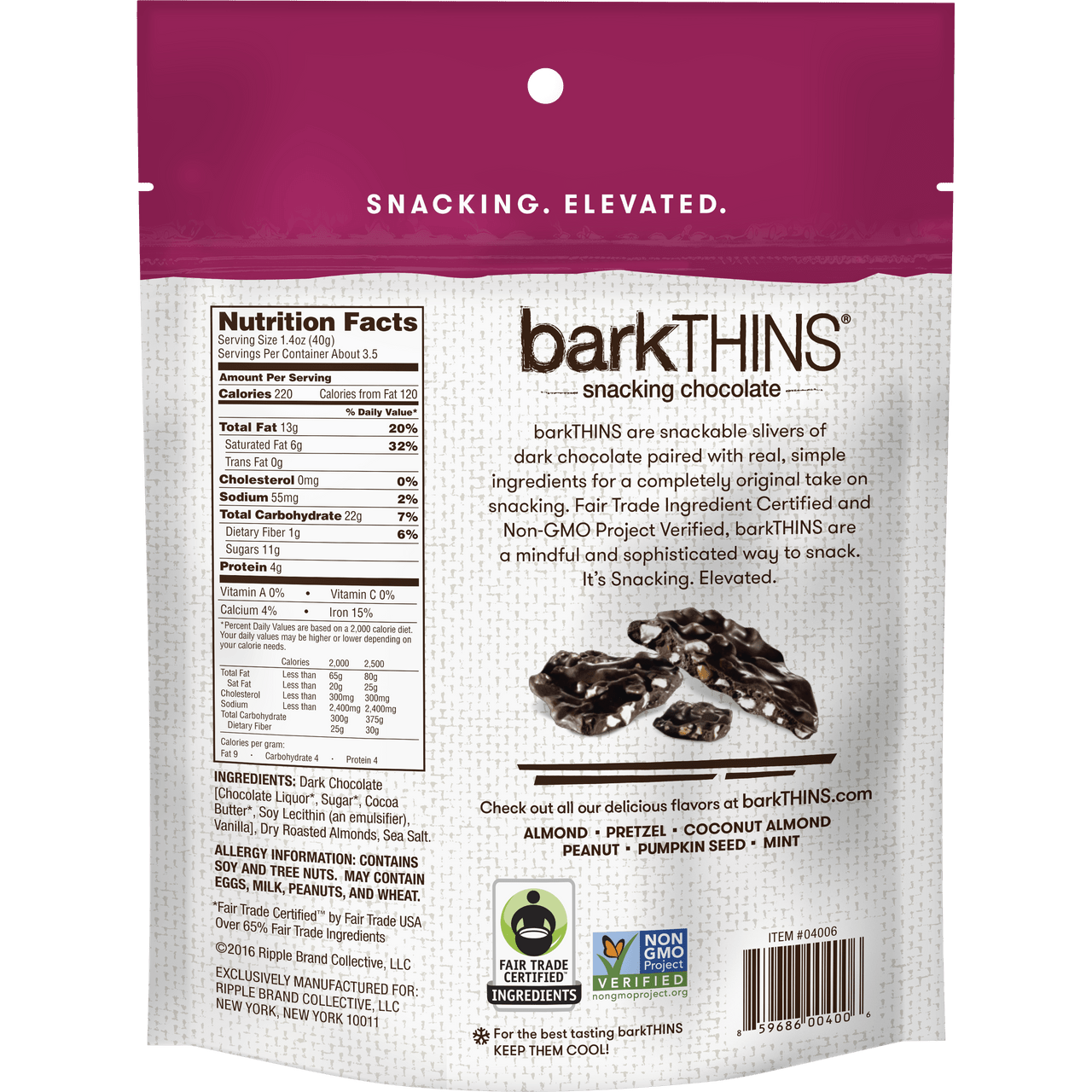 Bark Thins Dark Chocolate Almond (12x4.7OZ ) - Image 3